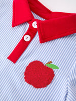Rylee Faith Designs boys' apple polo shirt & shorts set for back to school.