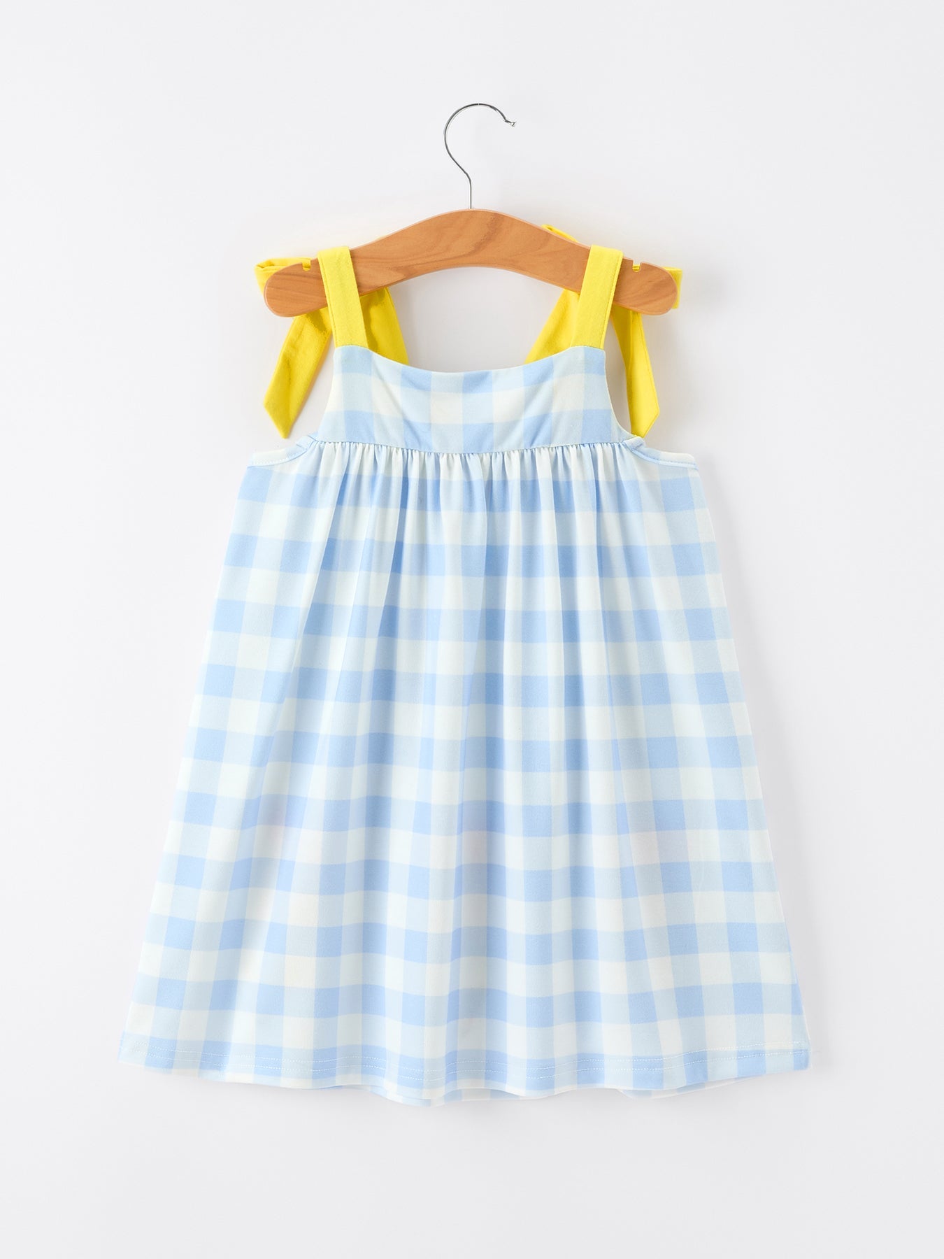 Rylee Faith Designs girls back to school pencil plaid smocked dress with bow applique