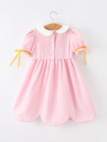 Girls Back To School Pencil Twirl Dress Bow Applique Smocked by Rylee Faith Designs at Everetts Place