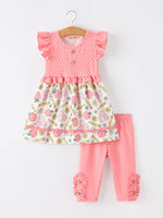 Girls Back To School Apple Pencil Polka Dot Dress Leggings Set - Pink, Baby & Toddler Clothing, Embellishment, Polka dot, Dress | Everetts Place