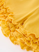Girls Back To School Pencil Bow Pocket Ruffle Top Shorts Set by Rylee Faith Designs at Everetts Place