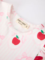 Rylee Faith Designs girls back to school apple bow pocket ruffle top shorts set