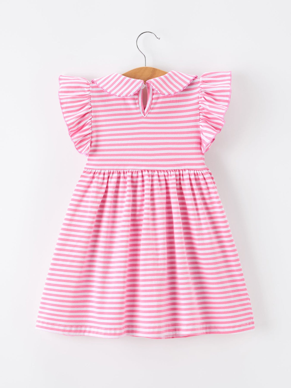 Girls Back To School Bow Pencil Twirl Dress Ruffle Petal Collar Applique by Rylee Faith Designs at Everetts Place