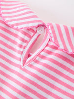 Girls Back To School Bow Pencil Twirl Dress Ruffle Petal Collar Applique by Rylee Faith Designs at Everetts Place