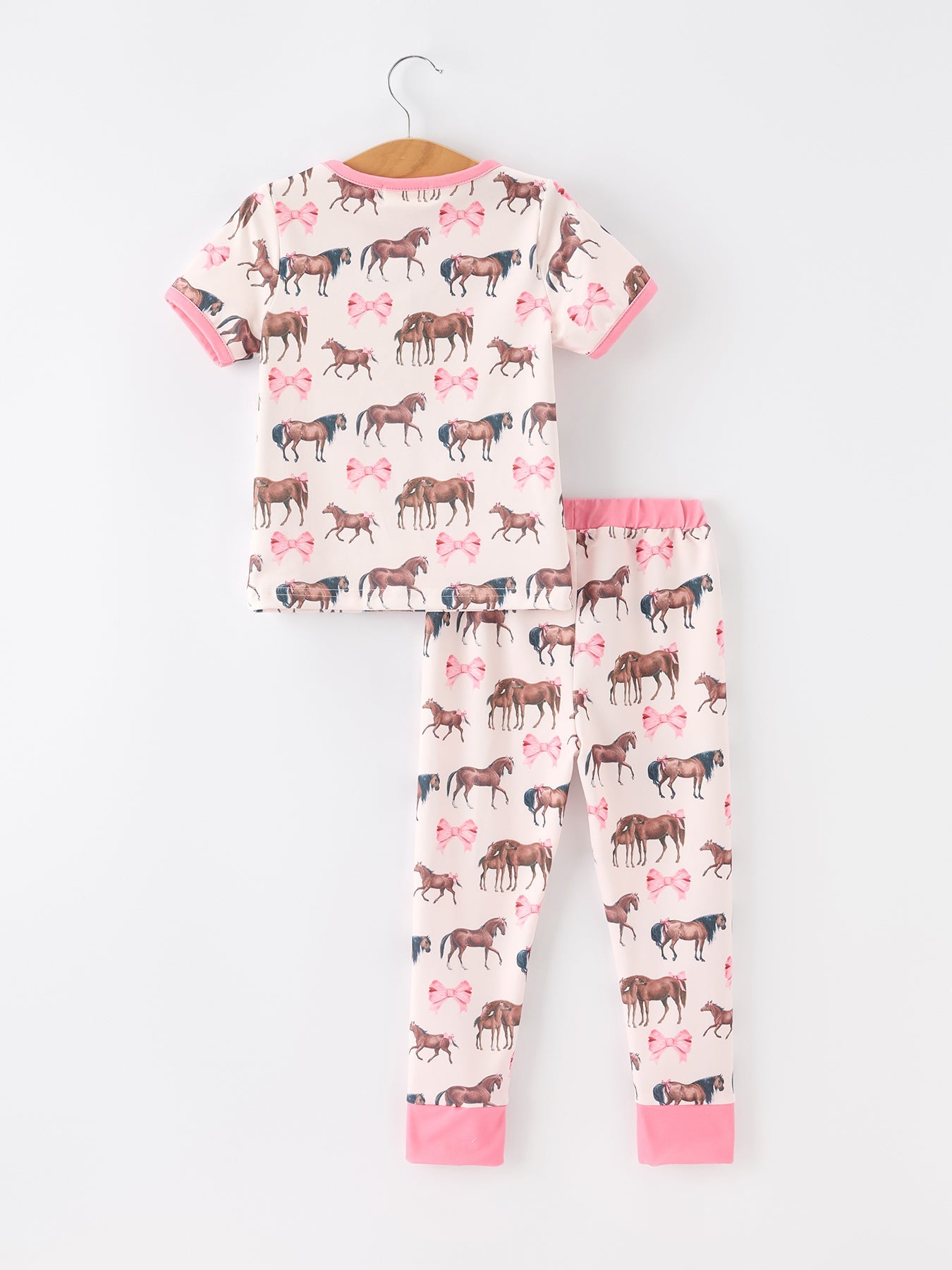 Girls Western Horse Bow Pajamas Set Print by Rylee Faith Designs at Everetts Place
