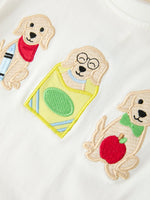 Boys Back To School Dog Plaid Short Set Applique by Rylee Faith Designs at Everetts Place