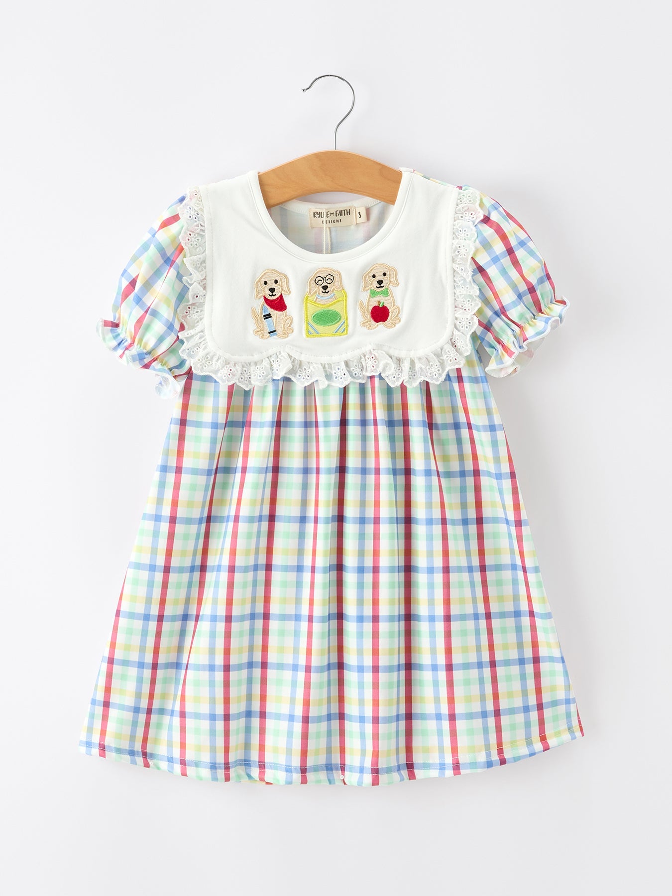 Girls Back To School Dog Plaid Twirl Dress - Baby & Toddler Clothing, Toy, Creative arts, One-piece garment, Baby Products | Everetts Place