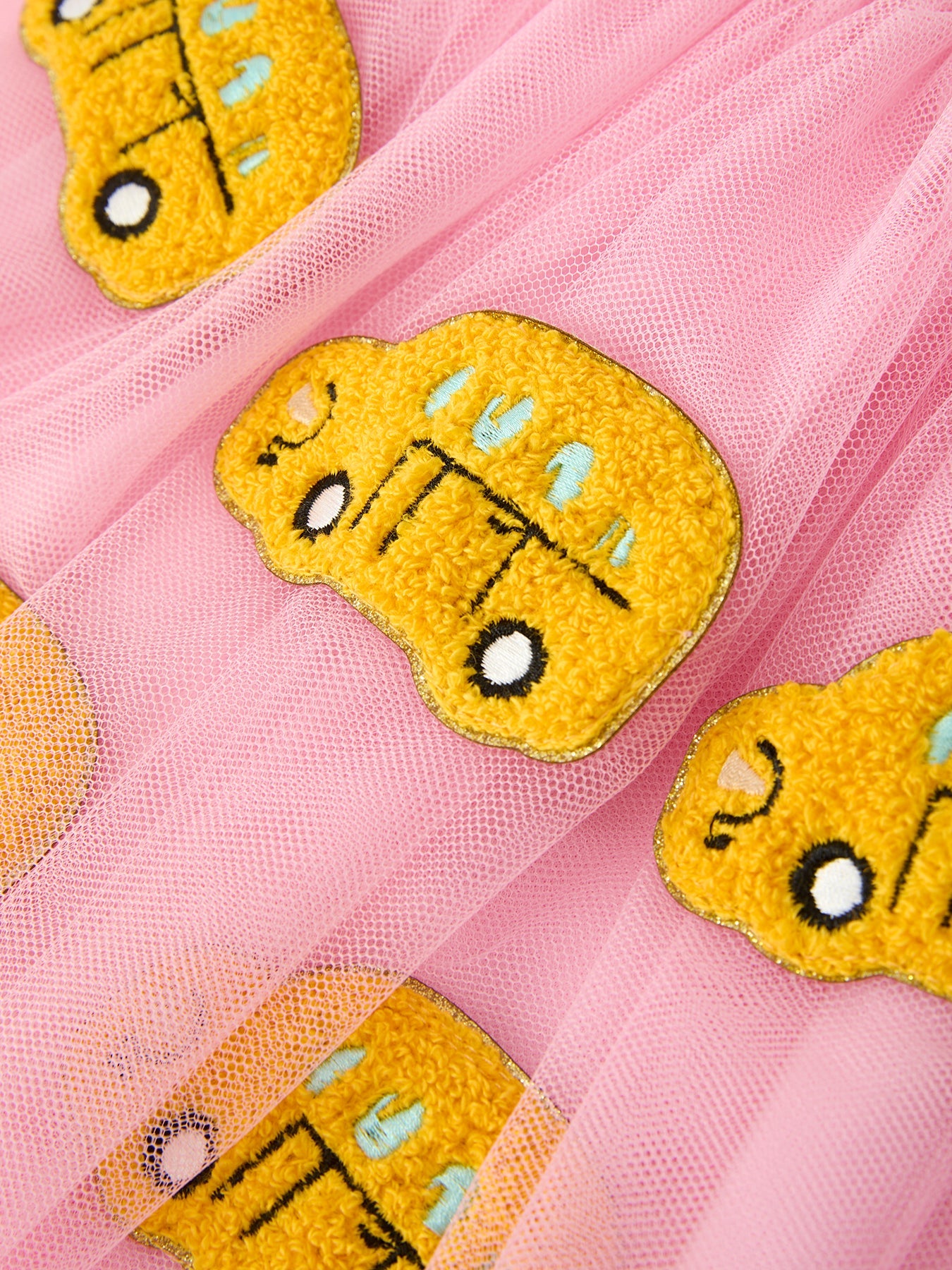 Rylee Faith Designs girls' back to school school bus tulle applique skirt.