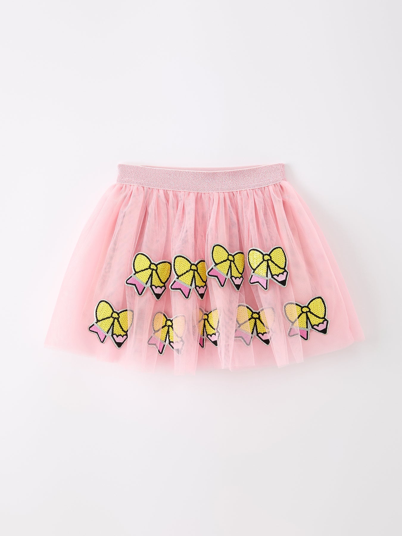 Back To School Pencil Bow Girls Skirt Tulle Applique Skirt - Pink, Pollinator, Arthropod, Tutu, Insect | Everetts Place