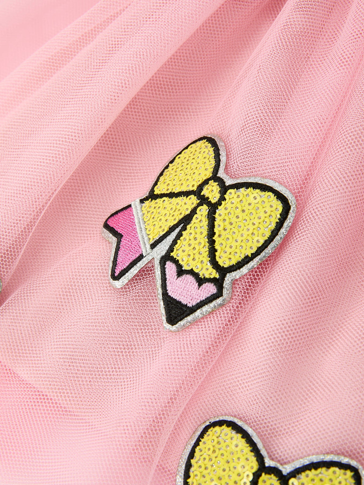 Rylee Faith Designs girls back to school tulle skirt with pencil bow applique.