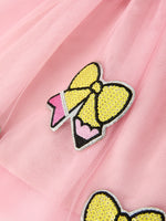 Rylee Faith Designs girls back to school tulle skirt with pencil bow applique.