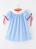 Rylee Faith Designs toddler girl's dress with 'Back To School' embroidery, perfect for fall