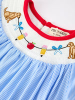 Rylee Faith Designs toddler girl's dress with 'Back To School' embroidery, perfect for fall