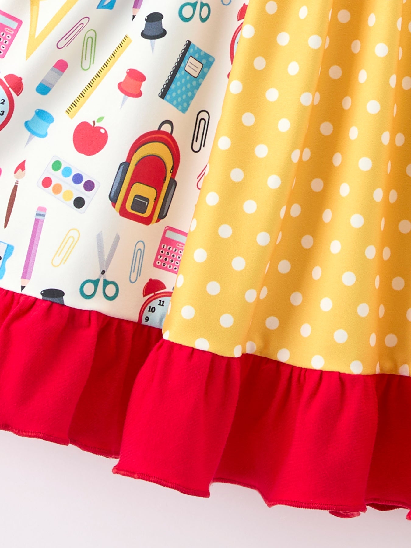 Girls Back To School Pencil Twirl Dress Ruffle Patchwork by Rylee Faith Designs at Everetts Place