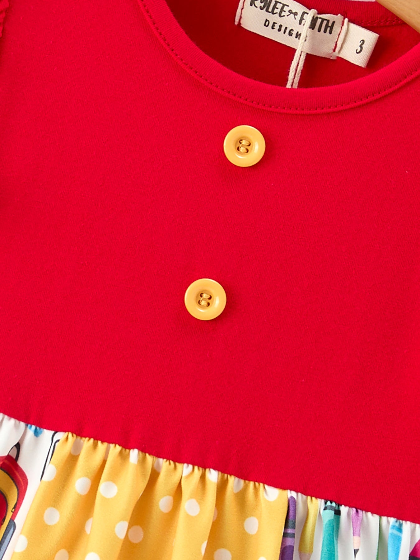 Girls Back To School Pencil Twirl Dress Ruffle Patchwork by Rylee Faith Designs at Everetts Place