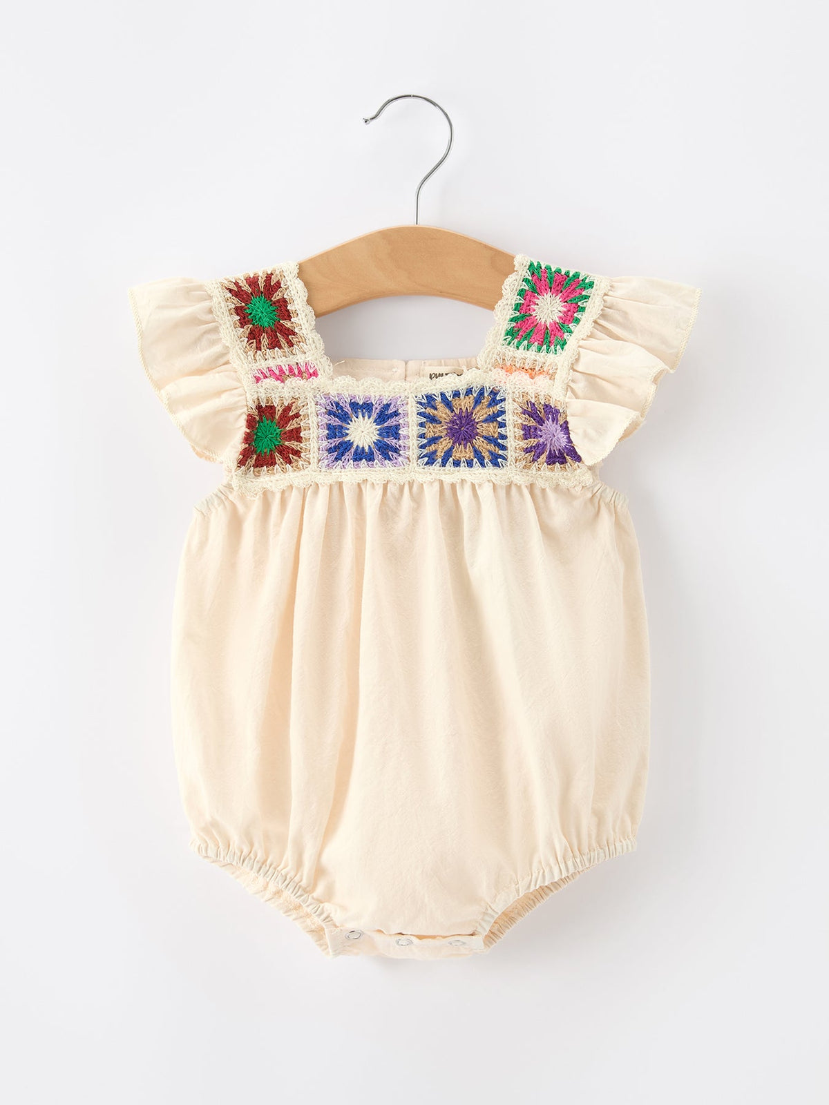 Summer Crochet Square Baby Ruffle Romper by Rylee Faith Designs at Everetts Place