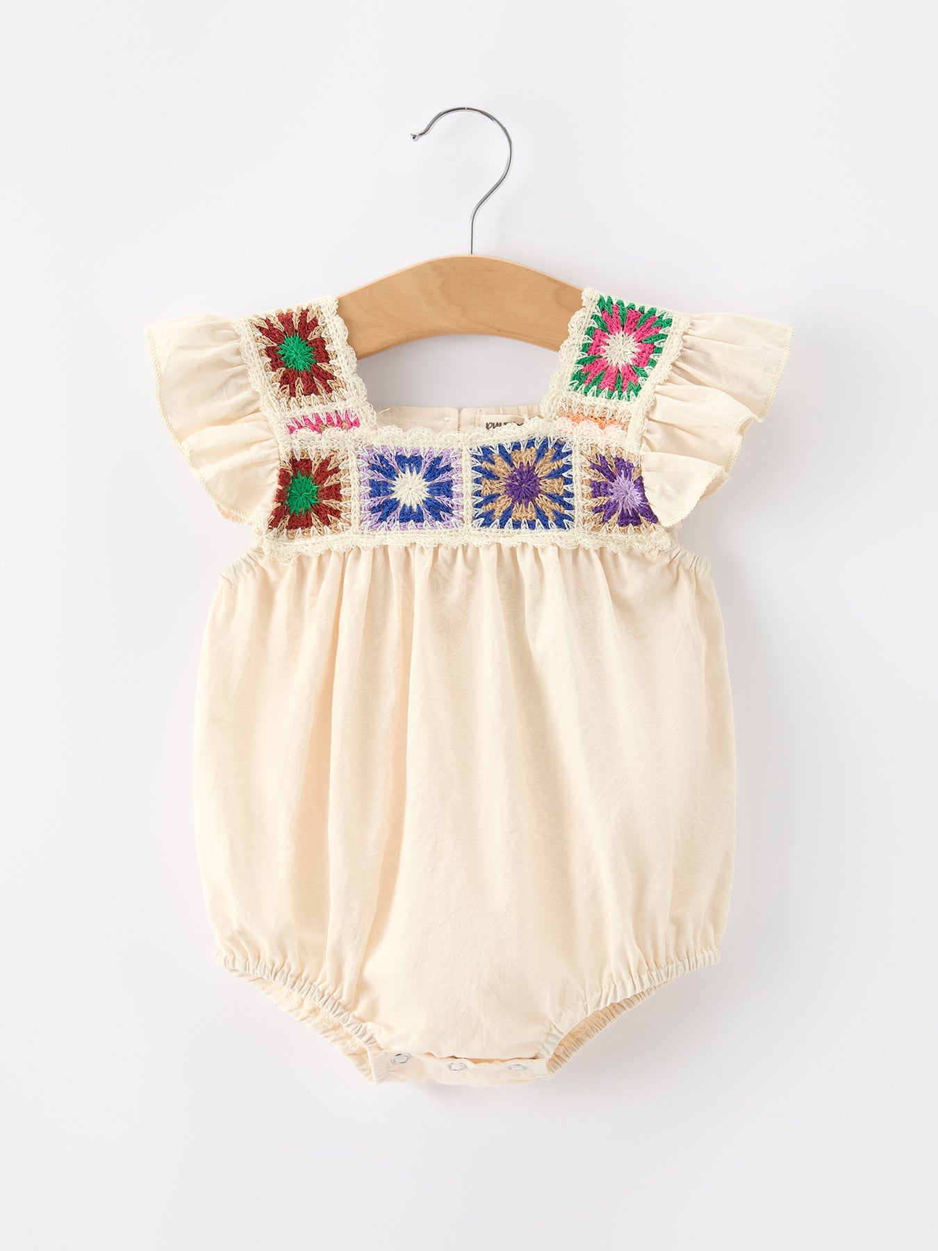 Summer Crochet Square Baby Ruffle Romper by Rylee Faith Designs at Everetts Place