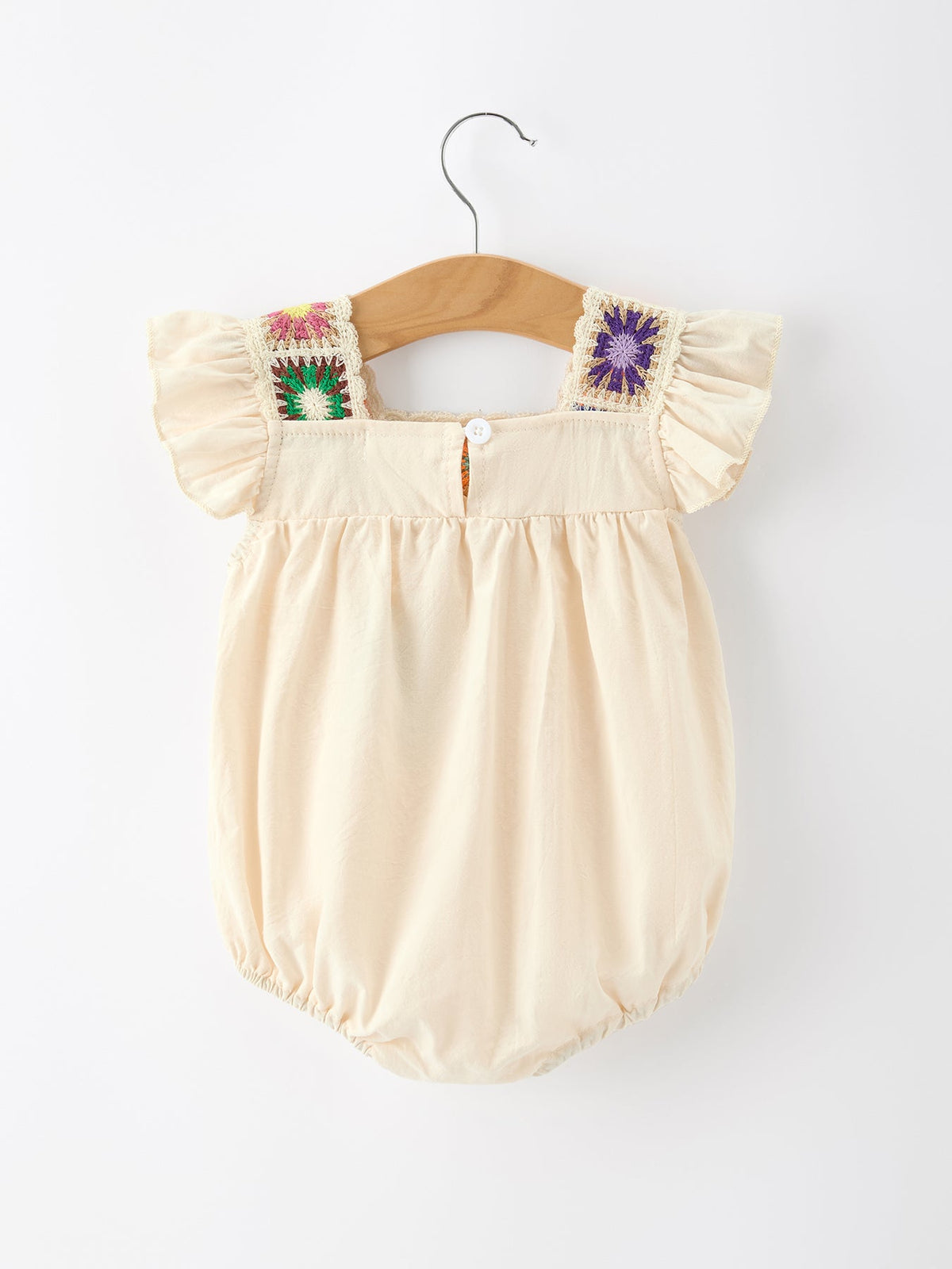 Summer Crochet Square Baby Ruffle Romper by Rylee Faith Designs at Everetts Place