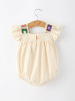 Summer Crochet Square Baby Ruffle Romper by Rylee Faith Designs at Everetts Place