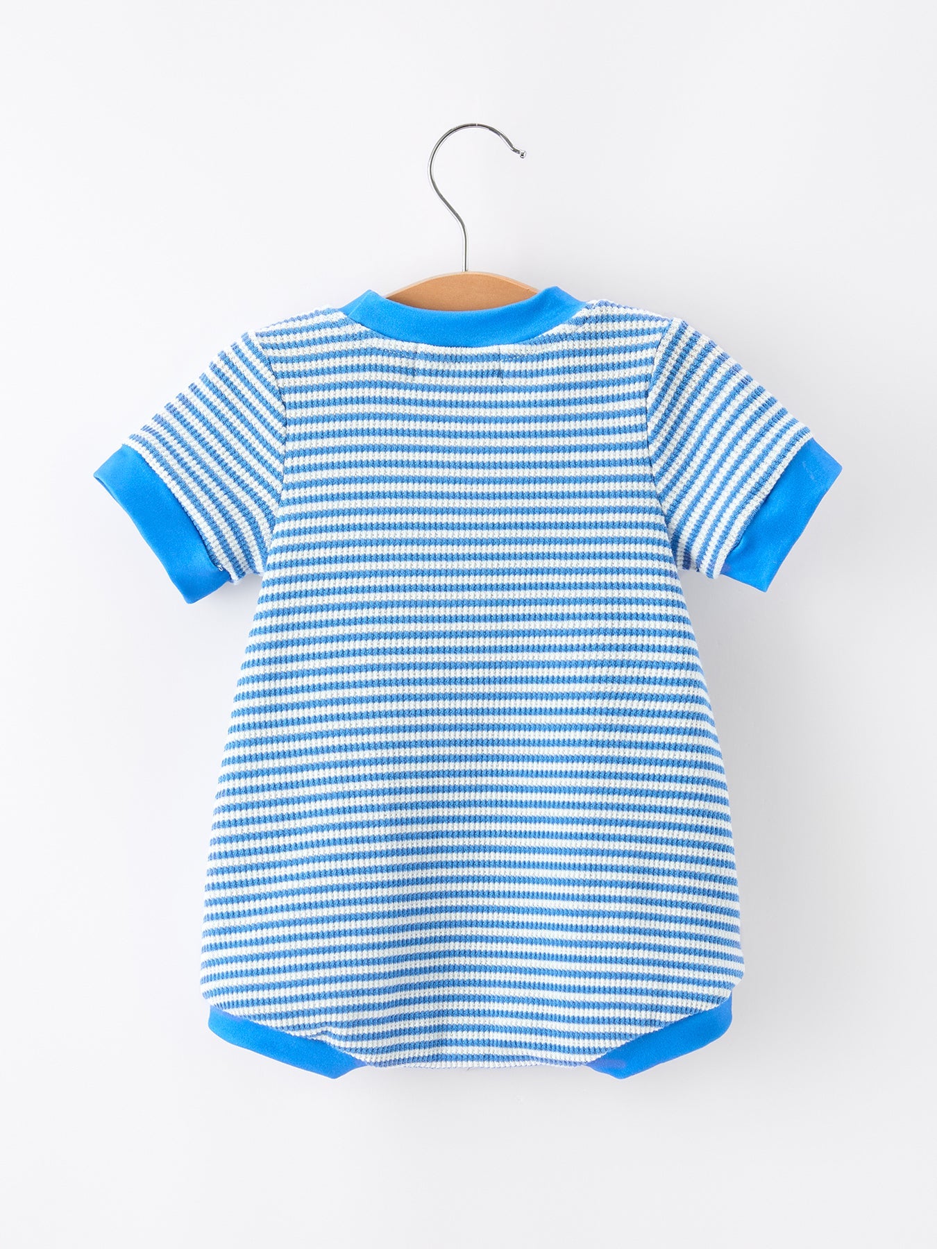 4th of July Flag Chenille Baby Boy Romper Blue Stripe by Rylee Faith Designs at Everetts Place
