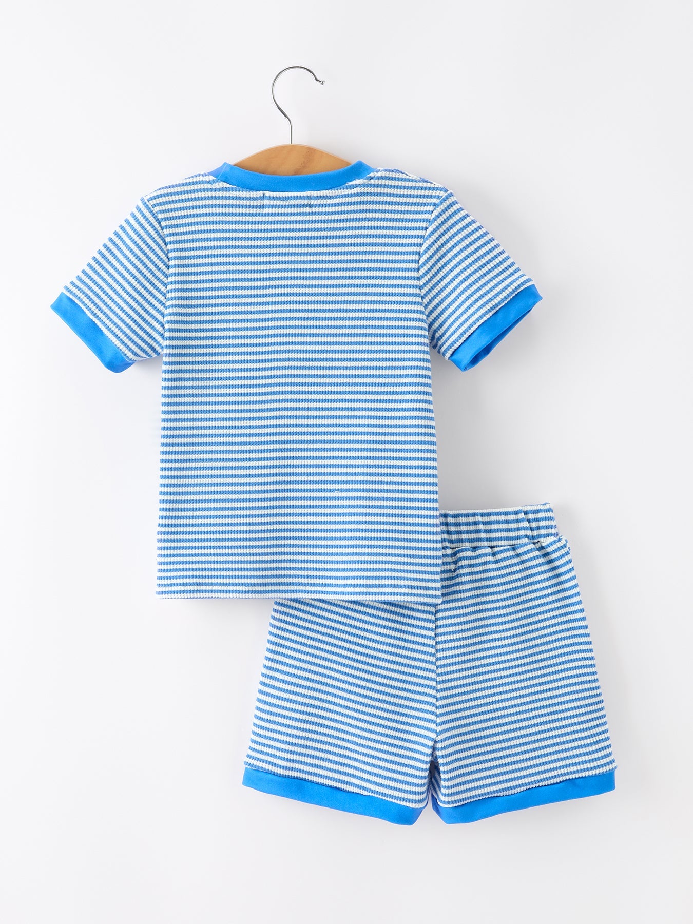 4th of July Flag Chenille Boys Set Blue Stripe Shorts by Rylee Faith Designs at Everetts Place