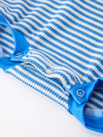 4th of July Flag Chenille Baby Boy Romper Blue Stripe by Rylee Faith Designs at Everetts Place