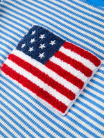 4th of July Flag Chenille Boys Set Blue Stripe Shorts by Rylee Faith Designs at Everetts Place