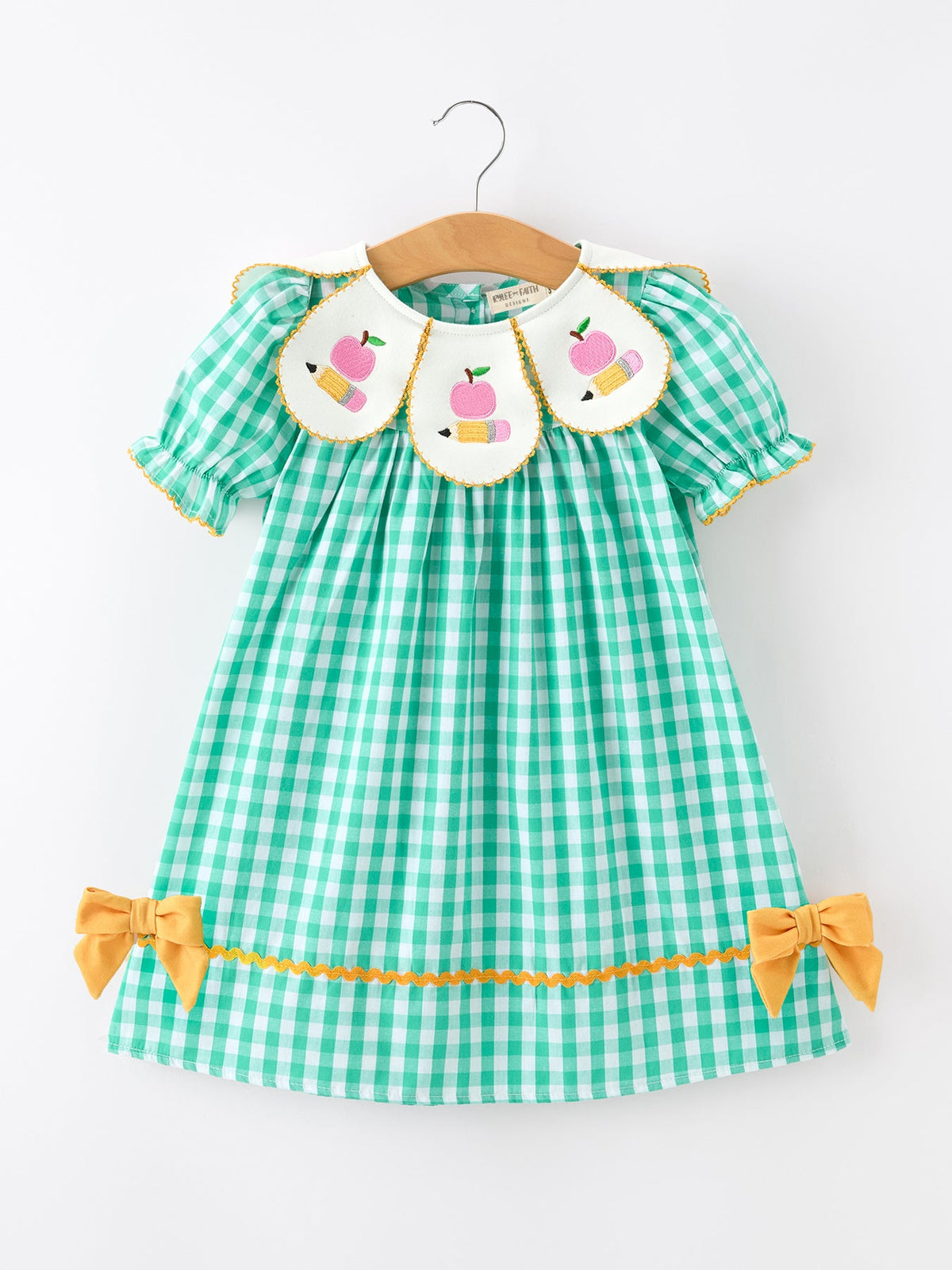Back to School Apple Pencil Applique Girls Dress Petals Collar - Toy, Baby toys, Craft, Day Dress, One-piece garment | Everetts Place