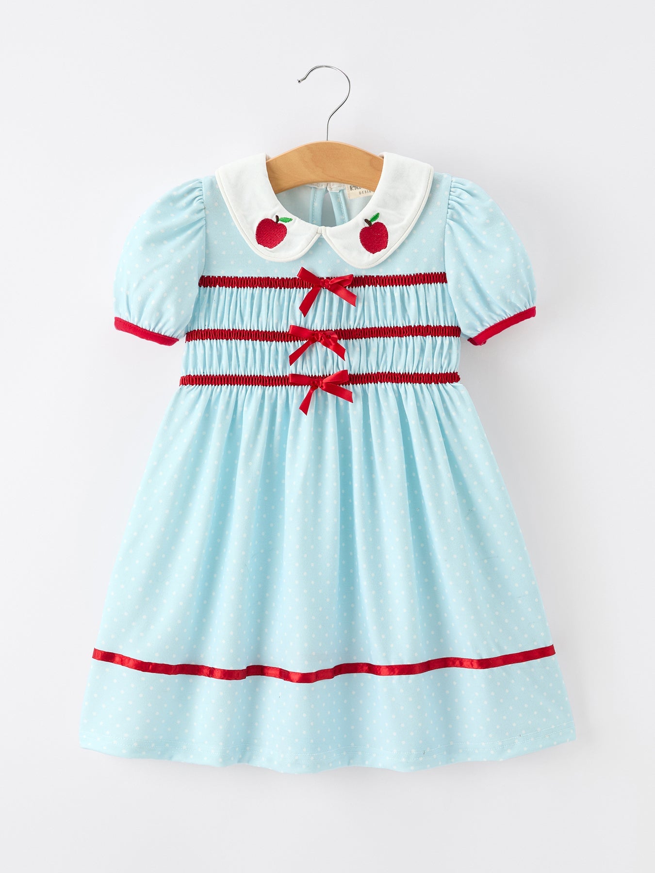 Back to School Apple Applique Girls Dress Petals Collar Bow - Dress, One-piece garment, Day Dress, Fashion design, Pattern | Everetts Place