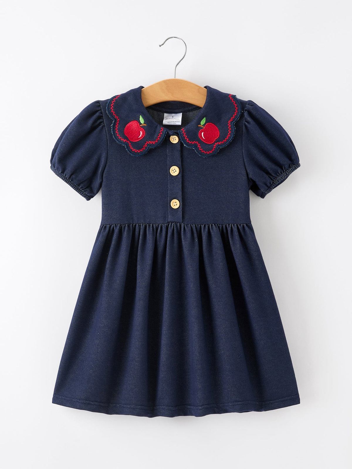 Back to School Apple Applique Girls Dress Petals Collar - Sleeve, Collar, Textile, Baby & Toddler Clothing, Dress | Everetts Place