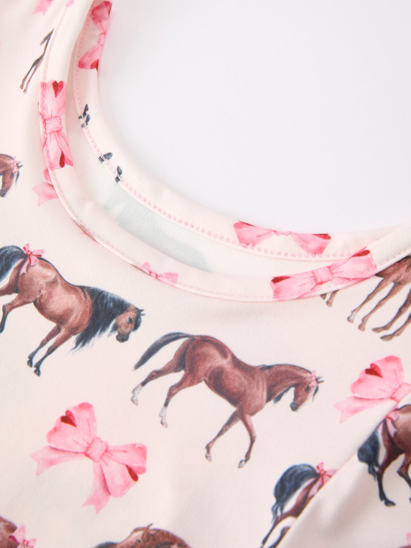 Girls Western Horse Print Twirl Dress Short Sleeve by Rylee Faith Designs at Everetts Place