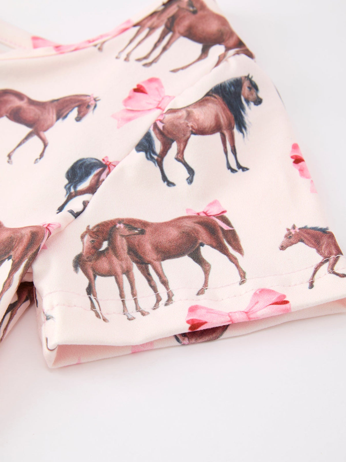 Girls Western Horse Print Twirl Dress Short Sleeve by Rylee Faith Designs at Everetts Place