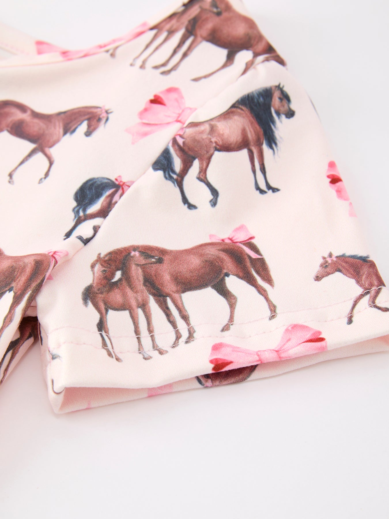 Girls Western Horse Print Twirl Dress Short Sleeve by Rylee Faith Designs at Everetts Place