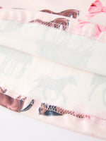 Girls Western Horse Print Twirl Dress Short Sleeve by Rylee Faith Designs at Everetts Place
