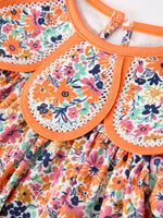 Polyester Spandex Girls Dress, Bow Petals Collar by Rylee Faith Designs