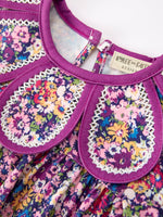 Polyester Spandex Romper, Floral Print, Petals Collar by Rylee Faith Designs