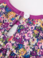 Polyester Spandex Romper, Floral Print, Petals Collar by Rylee Faith Designs