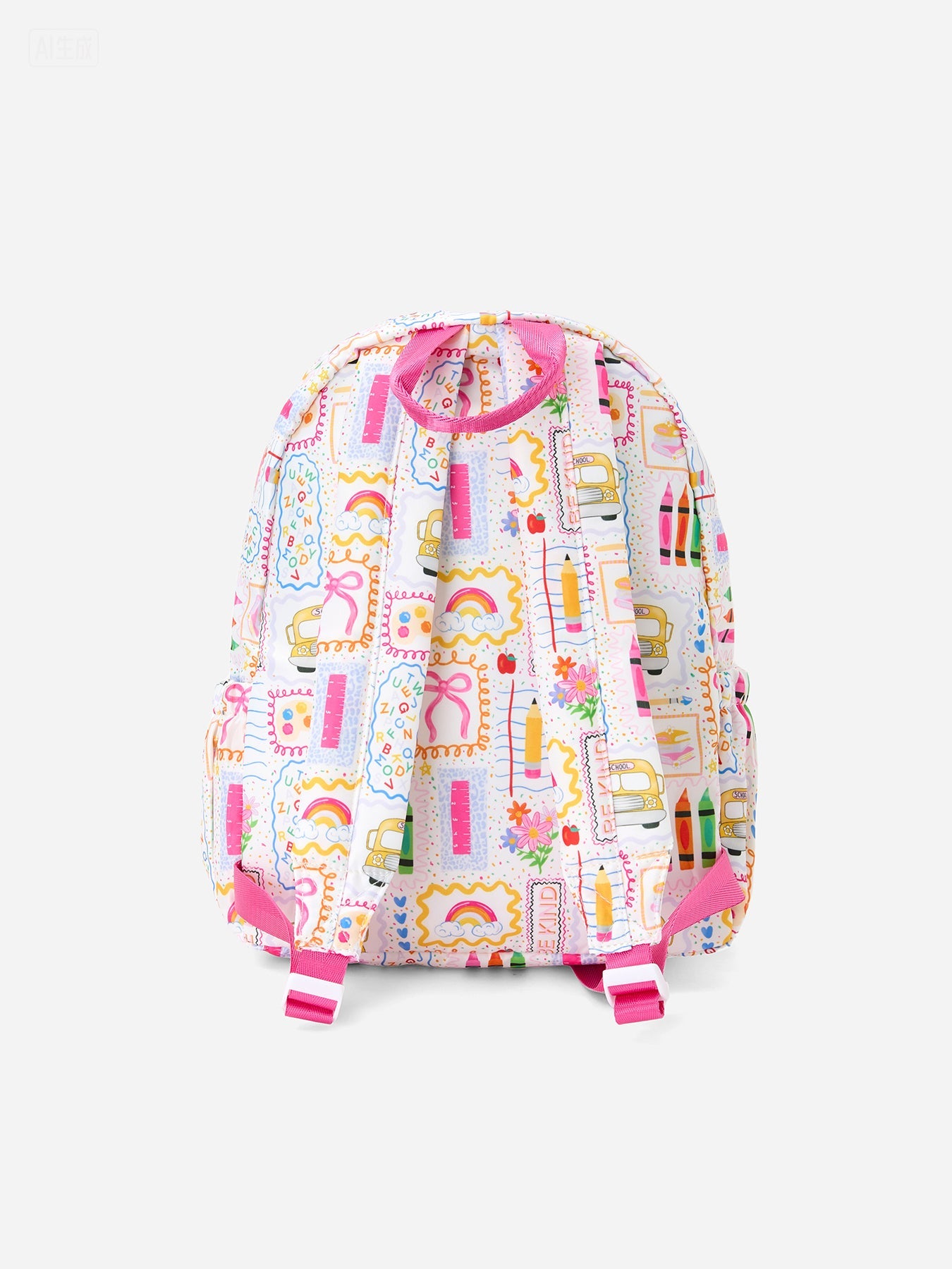 Rylee Faith Designs girls' back to school print ruffle backpack.
