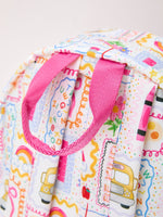 Girls' Rylee Faith Designs back to school print ruffle backpack.