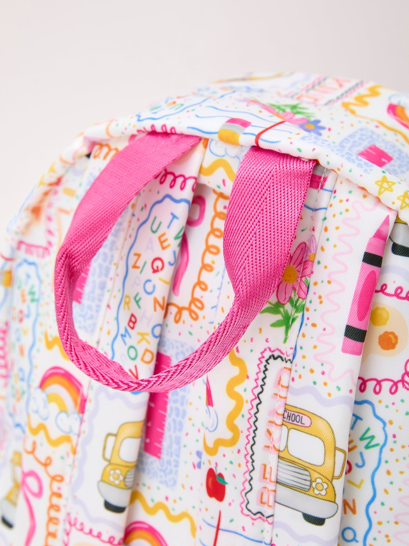 Girls' Rylee Faith Designs back to school print ruffle backpack.