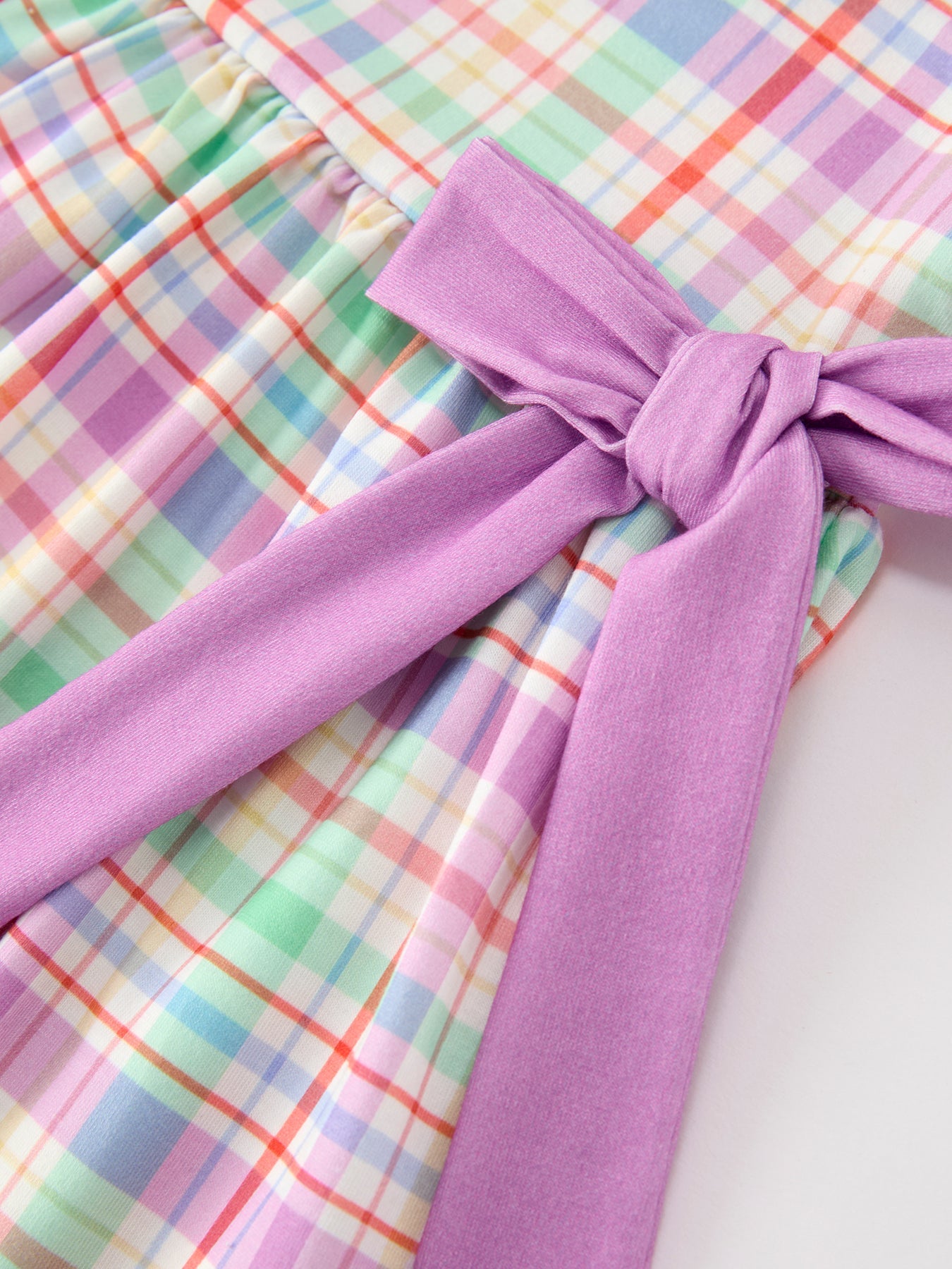 Back To School Plaid Crayon Embroidery Girls Dress Bow Puff Sleeve by Rylee Faith Designs at Everetts Place