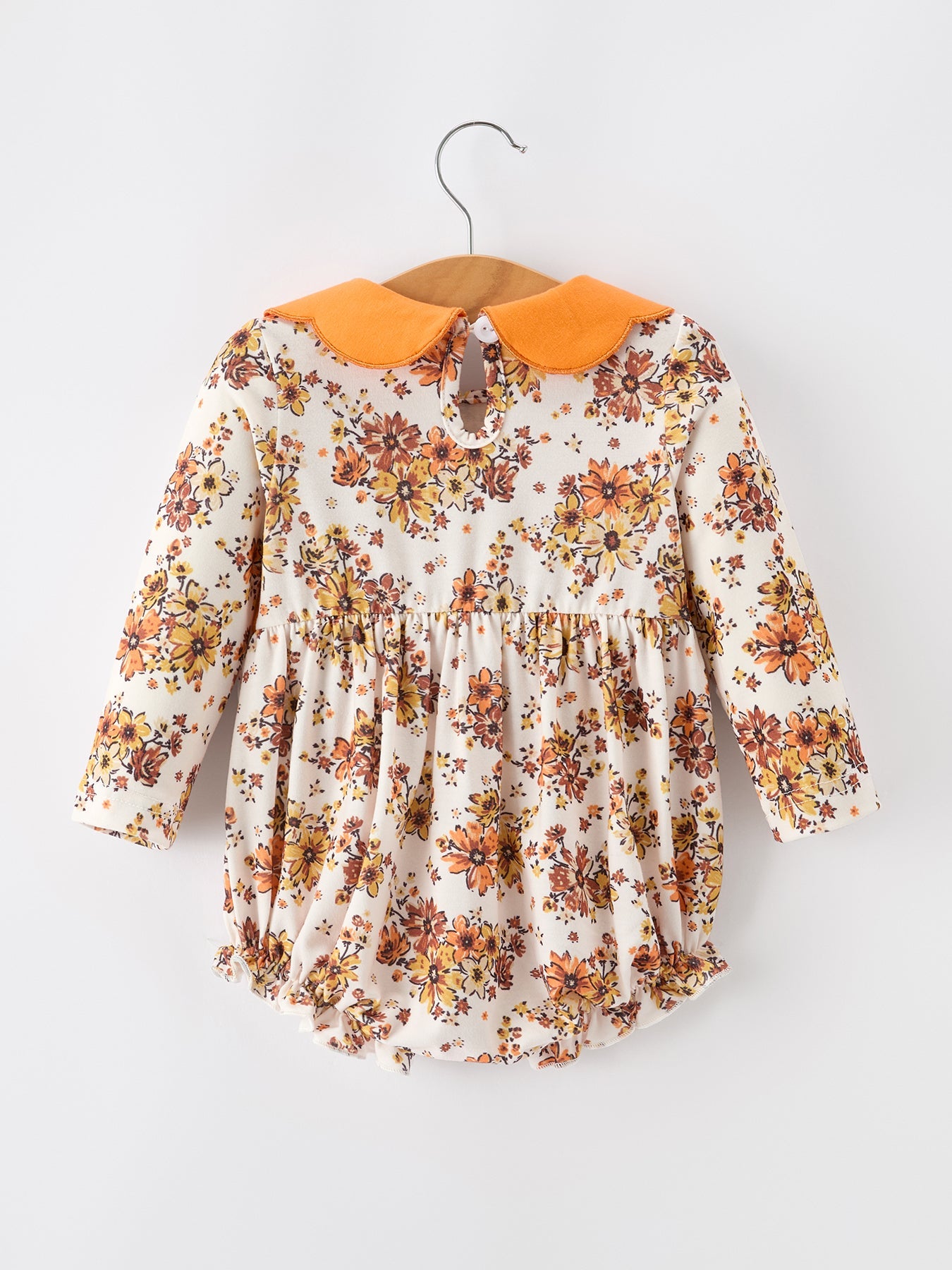 Floral Print Bubble Romper - Petals Collar
