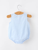 Summer Whale Embroidery Baby Boys Jonjon Stripe Romper by Rylee Faith Designs at Everetts Place