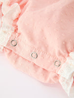 Western Horse Embroidery Girls Romper Lace Petals Collar Puff Sleeve by Rylee Faith Designs at Everetts Place