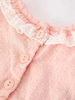 Western Horse Embroidery Girls Romper Lace Petals Collar Puff Sleeve by Rylee Faith Designs at Everetts Place