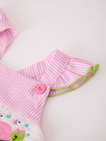 Organic Turtle Girls Dress Pink Stripe Ruffle Strap by Rylee Faith Designs at Everetts Place