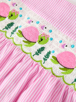 Organic Turtle Girls Dress Pink Stripe Ruffle Strap by Rylee Faith Designs at Everetts Place