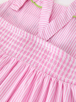 Organic Turtle Girls Dress Pink Stripe Ruffle Strap by Rylee Faith Designs at Everetts Place