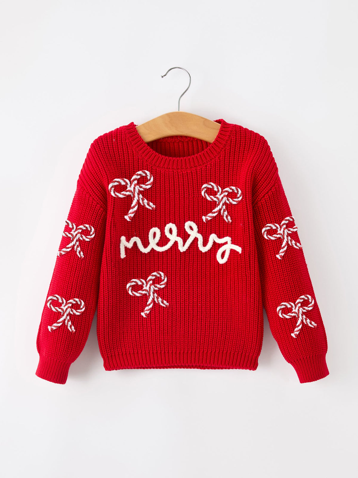 Mom and Me Winter Christmas Red "merry" Pullover Sweater by Rylee Faith Designs
