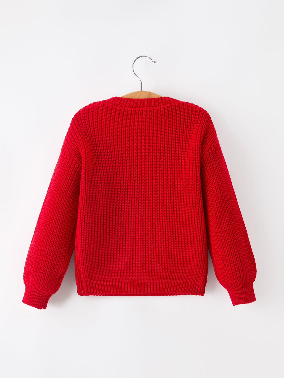 Red Christmas Girls “merry” Pullover Sweater by Rylee Faith Designs